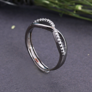 Anillo Infinito de Plata de Ley 925 con Piedras Transparentes, Anillo Ajustable Hecho a Mano, Joyería al por Mayor, Estilo Clásico, Personalizado - Product Image 3
