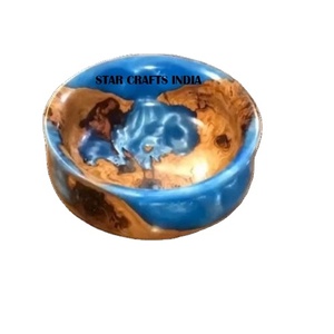 Belle maison de luxe en résine et bois bol à salade alimentaire ustensiles de cuisine plats de service pâtes riz soupe noix bol résine fabriqué à la main - Product Image 2