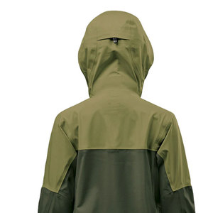 Chaqueta Impermeable con Capucha para Hombre, Diseño Color Block, Exterior de Poliéster, Cierre de Cremallera, Ropa Deportiva para Otoño, Estilo Deportivo Verde - Product Image 4