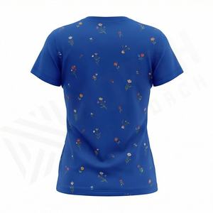 Camiseta Casual de Cuello Redondo para Mujer, Diseño Personalizado con Logotipo, Antiarrugas, Mezcla de Poliéster y Algodón, de la Mejor Calidad - Product Image 2