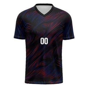 T-shirts personnalisés pour hommes, poids lourd, séchage rapide, col en V, maille en polyester, jersey pour le football, adaptés aux vêtements de sport - Product Image 6