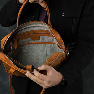 Sophisticated Genuine Leather Casual <b>Laptop</b> <b>Bag</b> with Durable Protective Design and Organized Layout for Daily Professional Use - Product Image 3