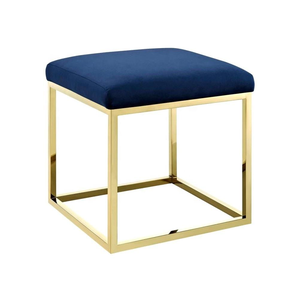 Square Metal Ottoman <b>Velvet</b> <b>Footstool</b> Footrest Pouffes for Home Decor and Office for Living Room Entry School - Product Image 5