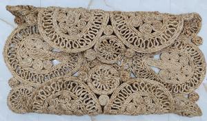 Tapis rond en jute tressé artisanal, décoration de sol en fibres naturelles de style bohème - Product Image 2