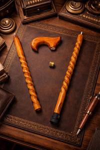 Vente en gros de bâtons de marche en bois faits à la main, 100% artisanaux, bâtons de marche en bois naturel BURAQ HANDICRAFT - Product Image 6