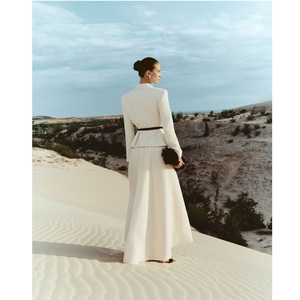 Faldas para mujer con MOQ bajo, largas, ODM SOLANA MAXI SKIRT SAND JACQUARD, corte limpio, línea A, hasta el suelo, conjunto de falda para mujer - Product Image 5
