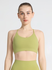 Soutien-gorge de sport pour femme, coupe courte, dos en Y, pour yoga et course, avec coussinets amovibles, sans armatures, en tissu interlock lisse, personnalisable - Product Image 3
