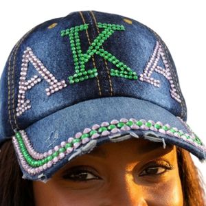Gorra de béisbol vaquera AKA con pedrería, gorra de camionero ajustable con cristales brillantes y detalles desgastados, a la moda - Product Image 5