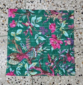 Cotton Kantha Cushion Cover Handmade Indian Pillow Cover Hand <b>Stitched</b> Bohemian Home Textile Exporter Wholesale - Product Image 3