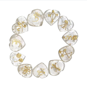 Karuna-piedra de corazón en forma de cristal transparente, conjunto de 11 piezas de karuna, cristal curativo natural, piedras preciosas de Reiki, Karuna, venta al por mayor - Product Image 2