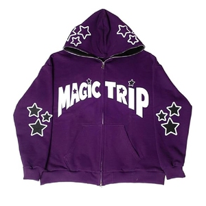 Hoodies streetwear d'hiver sur mesure, qualité supérieure, en polaire avec strass, effet délavé soleil, logo personnalisé, respirant - Product Image 5