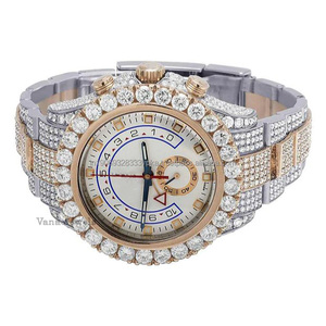 Lujoso reloj de pulsera automático con diamantes de moissanita para hombre, esfera de cristal de acero inoxidable de alta calidad, estilo Hip Hop completamente helado - Product Image 1