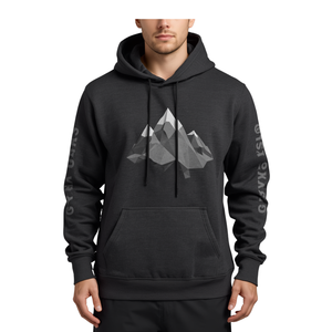 <b>Men</b> Charcoal Grey Puff Print Hoodie Oversized Streetwear Sweatshirt with 3D Geometric Graphic Design - Product Image 3