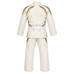 Kimono de BJJ Personalizado, Blanco, de Algodón, Unisex para Adultos, Corte Regular, Durable, con Cinturón Negro y Detalles en Verde Oliva, Judo Gi - Product Image 4