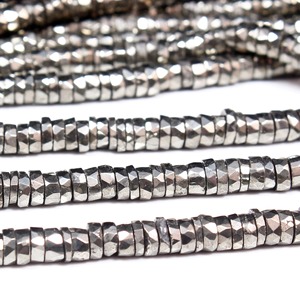 Cuentas de pirita natural, cuentas de pirita facetadas en forma de neumático Heishi, para la elaboración de joyería, hilo de 15 pulgadas. - Product Image 3