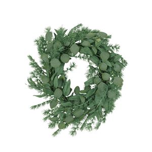 Ghirlanda di Foglie di Eucalipto da 25,5 Pollici, Grande Ghirlanda Decorativa Artificiale per Tutte le Stagioni, per Porta d'Ingresso, Primavera, Autunno, Inverno, Stile Rustico - Product Image 3