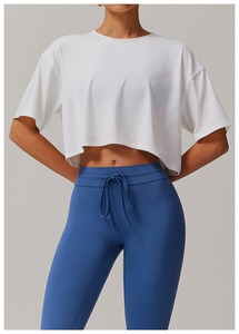 <b>Women's</b> Breathable Mercerized Cotton <b>T</b>-<b>Shirt</b> <b>White</b> Short-Sleeved with Logo Decoration Casual Comfortable <b>for</b> Spring Summer - Product Image 2