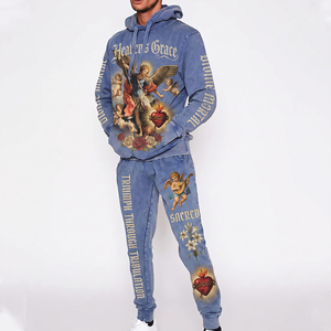 Tenue de sport personnalisée, style moderne, entraînement, hommes, ensembles de survêtements imprimés, construction durable, tissu respirant pour la pratique du fitness - Product Image 1