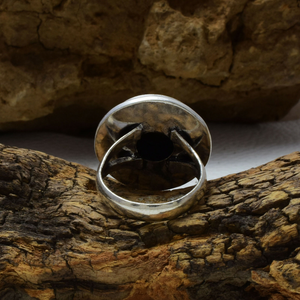 Bague en onyx noir, argent sterling 925, bijou audacieux fait main - Product Image 3