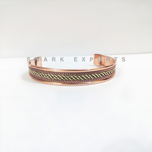 Bracelet traditionnel indien fait à la main en cuivre avec aimant pour le soulagement naturel de la douleur Support articulaire Bijoux ayurvédiques élégants - Product Image 6