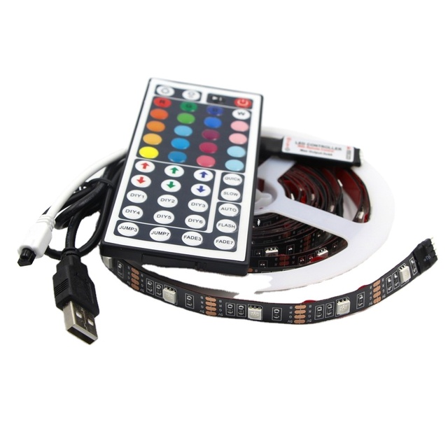Waterproof 4X50cm 2x50cm + 2x100cm 5V USB RGB LED Strip Light 5050 SMD LED Fairy Strip Light TV Back Lighting Kit 44key Remote