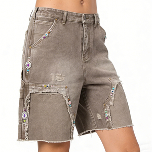 Nuevos shorts de mezclilla personalizados para hombre, lisos, 100% algodón, suaves, gruesos, cómodos y transpirables a un precio muy bajo. - Product Image 4
