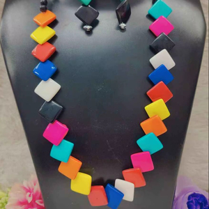 Modern Fashionable Top Trending Turquoise Resin <b>Bead</b> <b>Necklace</b> with Resin Pendant for Wedding & Gift Resin Jewelry - Product Image 2