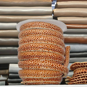 Cordones de cuero genuino de 5mm con acabado de puntada de reptil Sofás suaves Muebles Bolsos Equipaje Otros Accesorios para prendas Zapatos - Product Image 1