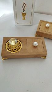 Brûleur d'encens arabe de luxe en métal, vente directe usine, Mubkhar carré portable, aromathérapie, support de Bakhoor avec logo personnalisé, ensemble Mubkhar - Product Image 5