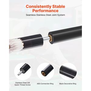 Stecca da Biliardo Professionale in Legno d'Acero Canadese, 1 Pezzo, 58 Pollici, 19 Once, con Anello di Connessione Multistrato in ABS per Casa e Ufficio - Product Image 4