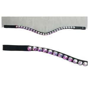 Brida de Cuero de Alta Calidad para Caballo con Banda Frontal de Cristal AB de 10mm, Color y Logotipo Personalizados, Marca Adams International - Product Image 1