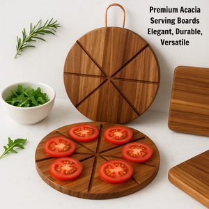 Grande planche à découper ronde en bois d'acacia 30 cm, planche de cuisine en bois massif, planche de service, fourniture d'usine OEM - Product Image 2