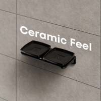 Étagère murale flottante en mélamine noire brillante pour salle de bain avec double porte-savon carré auto-drainant