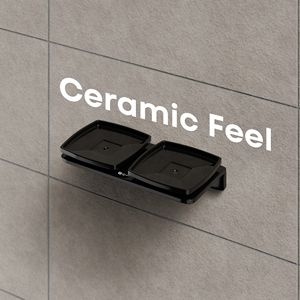 Porte-savon carré à deux niveaux pour comptoir de salle de bain, plateau à savon empilable en métal avec drainage pour savon en barre et éponges - Product Image 3