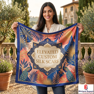 Custom Printed Silk Feel Square Hijab Scarf <b>Head</b> <b>Wrap</b> Shawl OEM ODM Textile Manufacturer Custom Fabric Export Europe Israel - Product Image 1