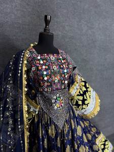 Robes de mariée afghanes traditionnelles, robes de mariage afghanes, robes de soirée formelles brodées à la main, sur mesure, vente en gros, décontractées - Product Image 3