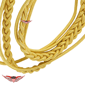Aiguillette en fil métallique faite à la main, dorée torsadée avec embout métallique pour épaulettes - Product Image 5