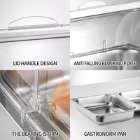 Nampan Sajian Persegi Panjang Stainless Steel Yurtrain dengan Kotak Es 9L, Nampan Makanan Buffet dengan Kompartemen untuk Menjaga Makanan Tetap Segar