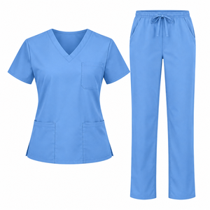 Tenues médicales, uniformes d'infirmières, vêtements personnalisés en polyester et coton à manches courtes, ensembles de blouses chirurgicales pour femmes, hôpital - Product Image 4
