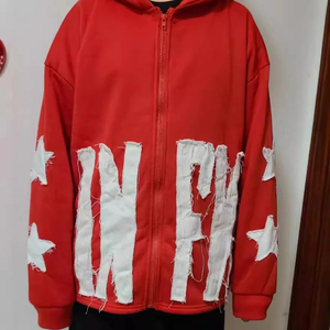 Sweat à capuche zippé pour homme 100% coton coupe classique motif uni tendance hiver style urbain vintage pull-over - Product Image 4