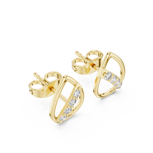 เพชรทรงกลมเพาะเลี้ยงในห้องปฏิบัติการ ทองคำ 14K 18K สีเหลือง ต่างหูแบบแท่งเพชรทรงหยดน้ำ 0.15 กะรัต DEF VVS ต่างหูเจ้าสาวคลาสสิก ขายส่ง - Product Image 5