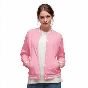 Loose Fit Crew Neck Varsity <b>Jacket</b> Women Street Fashion 100% Wool Baseball Varsity <b>Jackets</b> Women's Oversize Varsity <b>Jacket</b> - Product Image 2