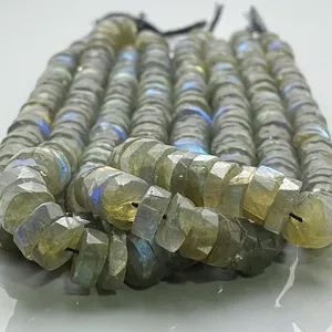 Labradorita Natural de 9-11 mm, Facetada en Forma de Rueda, Grado AA+, Cuentas de Piedras Preciosas para la Fabricación de Joyería, Venta al por Mayor - Product Image 2