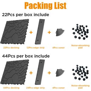 Easy DIY <b>Interlocking</b> 12\" Patio Deck <b>Tiles</b> with Stone Texture Quick Installation Modular Flooring for Courts Outdoor Decking - Product Image 4