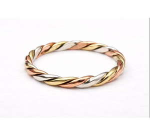 Mixed Metal Twisted <b>Ring</b> Copper Brass & Sterling <b>Silver</b> <b>Stacking</b> Band Handmade Multi Metal Minimalist Jewelry Boho <b>Rings</b> - Product Image 1