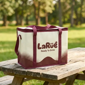 Bolsa Térmica Aislante Reutilizable con Cordón y Logotipo Personalizado, para Bebidas - Product Image 2