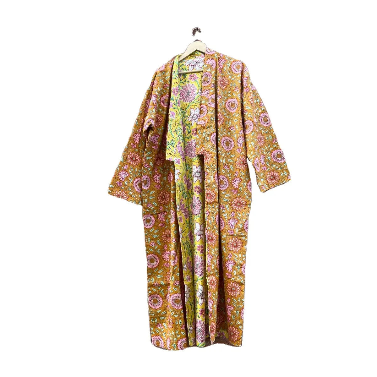 Robe de nuit Maxi réversible pour femme, imprimé indien, disponible en plusieurs couleurs, tenue longue Hippie, vêtements de nuit, Style Kimono, vente en gros