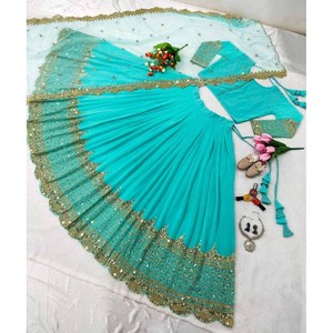 Colección de Ropa de Novia con Bordado de Lentejuelas, Lehenga Choli - Product Image 1