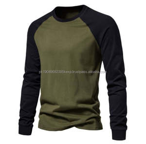 Nueva llegada, fabricante de camisetas con logo personalizado impreso, camiseta lisa de estilo urbano, 180 GSM, 100% algodón, camisetas de manga larga para hombre - Product Image 3