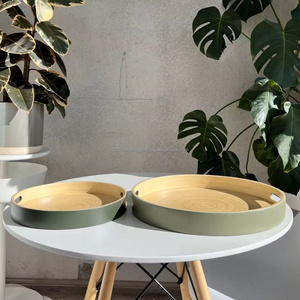 Wholesale Bamboo Serving Tray Modern Design Customizable Colors Handicraft for Home & Restaurant Use - Product Image 4